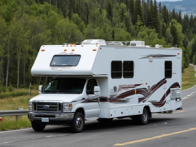 Mobile RV repair truck providing emergency roadside assistance on Montana highway
